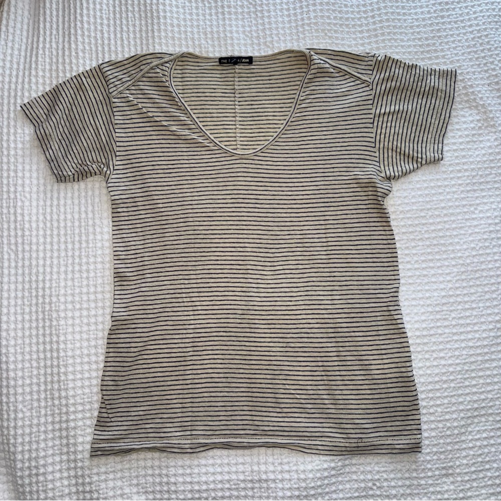 Rag & Bone Anya Linen Striped Tee